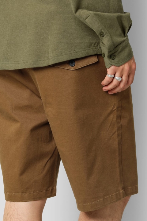 Clean Cut Copenhagen Milano Twill Shorts Dark Brown