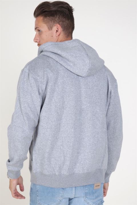 Jack & Jones Soft Sweat Zip Hood Light Grey Melange