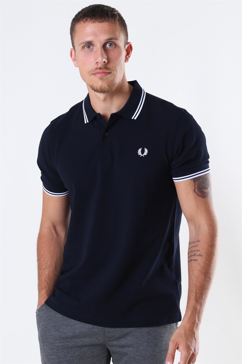 Fred Tipped Polo Navy/White