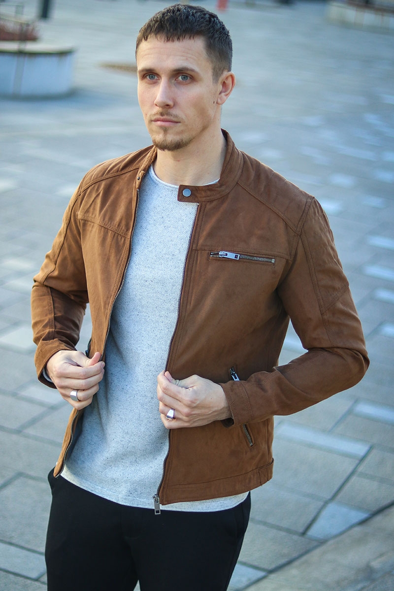 naar voren gebracht beha markt Jack & Jones ROCKY JACKET NOOS Cognac Fake suede