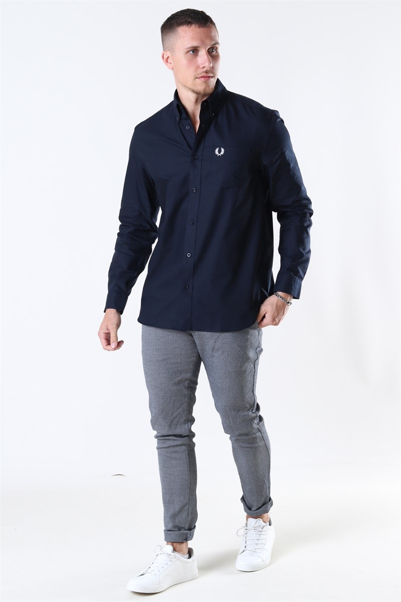 annuleren Ellendig aangrenzend Fred Perry Oxford Overhemd Navy