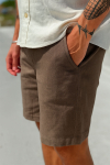 Selected Regular Brody Linen Shorts Chocolate Torte