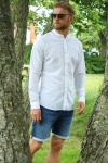 Jack & Jones SUMMER LINEN BAND SHIRT L/S White