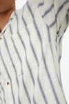 Jack & Jones JORDAVE RESORT LINEN STRIPE SHIRT SS Cloud Dancer