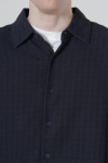 ONLY & SONS Latham LS Linen Structure Shirt Dark Navy