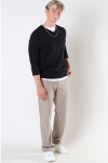 Selected Berg Knit V-Neck LS Black