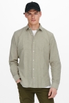 ONLY & SONS Caiden LS Linen Shirt Oil Green