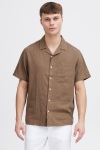 Solid Allan Cuba Linen Shirt Shitake