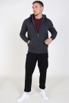 Solid Organic Morgan Zip Sweat Dark Grey Mel