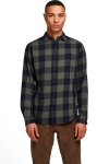 Jack & Jones JJEGINGHAM TWILL SHIRT L/S NOOS Dusty Olive