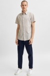 Selected SLHREGNEW-LINEN SHIRT SS CLASSIC W Crockery
