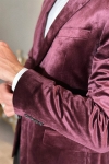 JEFF George velours Blazer Bordeaux