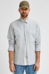 Selected SLHSLIMNEW-LINEN SHIRT LS W NOOS Sea Spray Stripes