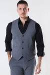 Clean Cut Copenhagen Milano Jersey Waistcoat Dark Grey Mix