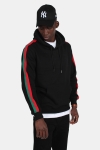 Klokban Classics Stripe Shoulder Hoodie Black/ Fire Red/ Green