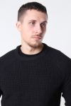 Only & Sons Kelvin 5 Struc Crew Neck Breien Black