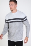 Only & Sons Lazlo Blocked Crew Neck Breien Cloud Dancer