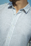 ONLY & SONS Caiden LS Stripe Linen Shirt Sea Spray