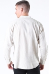 Clean Cut Mao Stripe LS Overhemd Khaki