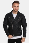 Selected Scott Læder Biker Jas Camp Black