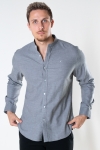 Clean Cut Copenhagen Oxford Mao Stretch L/S Light Grey Melangé