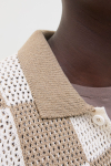 Jack & Jones Athletico Loose Fit Crochet Polo Shirt SS Desert Taupe