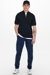 ONLY & SONS ONSDON 12 SS HALF ZIP KNIT Dark Navy