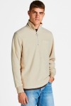 Jack & Jones JORPARTICLE SWEAT QUARTER ZIP HIGH NECK Oatmeal