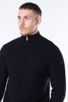 Clean Cut Copenhagen Lauritz Recycled half zip knit Black