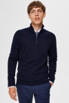 Selected BERG HALF ZIP CARDIGAN Navy Blazer Melange