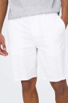 ONLY & SONS Mark Cotton Linen Shorts White