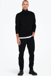ONLY & SONS PHIL STRUC ROLL NECK KNIT Black