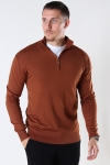 JEFF FRANKIE HALF ZIP KNIT Golden Brown