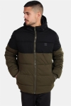 Urban Classics Hooded 2-Tone Puffer Jas Dark Olive/Black