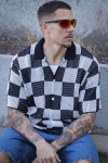 Jack & Jones Athletico Loose Fit Crochet Polo Shirt SS Black