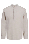 Jack & Jones Summer Half Placket Shirt Ls Crockery