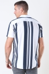 Selected Reg Kevin Overhemd SS Stripes B Dark Sapphire