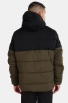 Urban Classics Hooded 2-Tone Puffer Jas Dark Olive/Black