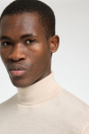 Selected Tray LS Merino Knit Roll Neck Oatmeal