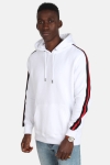 Klokban Classics TB2085 Stripe Shoulder Hoodie White/Black/Fire Red