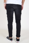 Liebhaveri Tobias Stretch Cargo Pants Black Washed