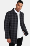 Clean Cut Halmstad Wool Lange Jas Grey Checked