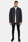 Clean Cut Halmstad Wool Lange Jas Grey Checked