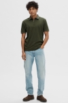 Selected Fave Zip Polo SS Forest Night