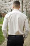 Clean Cut Copenhagen Oxford Stretch Plain L/S Sand Melange