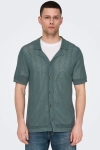 ONLY & SONS Diego Regular SS Knit Resort Shirt  Balsam Green