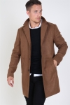 Solid Fayette Faux Wool Lange Jas Sepia