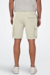 ONLY & SONS Sinus Loose Cotton Linen Cargo Shorts Silver Lining