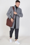 Only & Sons Maximilian Wool Trench Lange Jas Light Grey Melange