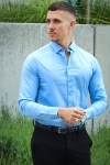 Solid Tyler Muscle Fit Shirt Sky Blue